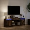 TV staliukas Televizoriaus spintelė su LED, dūminė, 139,5x34x50cm, mediena