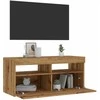 TV staliukas Televizoriaus spintelė su LED, artisano, 90x35x40cm, mediena