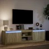 TV staliukas Televizoriaus spintelė su LED, ąžuolo, 180x34x50cm, mediena