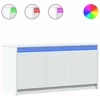 TV staliukas Televizoriaus spintelė su LED, balta, 100x34x50cm, mediena