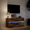 TV staliukas Televizoriaus spintelė su LED, dūminė, 100x34x50cm, mediena
