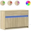TV staliukas Televizoriaus spintelė su LED, ąžuolo, 91x34x61cm, mediena