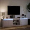 TV staliukas Televizoriaus spintelė su LED, balta, 180x34x50cm, mediena