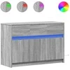 TV staliukas Televizoriaus spintelė su LED, pilka, 91x34x61cm, mediena