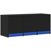 TV staliukas Televizoriaus spintelė su LED, juoda, 97x34x40cm, mediena