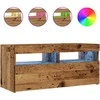 TV staliukas Televizoriaus spintelė su LED, medienos, 90x35x40cm, mediena