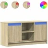 TV staliukas Televizoriaus spintelė su LED, ąžuolo, 100x34x50cm, mediena