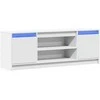 TV staliukas Televizoriaus spintelė su LED, balta, 139,5x34x50cm, mediena