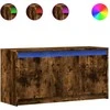 TV staliukas Televizoriaus spintelė su LED, dūminė, 100x34x50cm, mediena