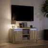 TV staliukas Televizoriaus spintelė su LED, ąžuolo, 100x34x50cm, mediena