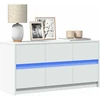 TV staliukas Televizoriaus spintelė su LED, balta, 100x34x50cm, mediena