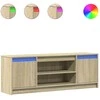 TV staliukas Televizoriaus spintelė su LED, ąžuolo, 139,5x34x50cm, mediena