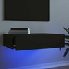 TV staliukas Televizoriaus spintelė su LED lemputėmis, juoda, 60x35x15,5cm