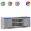 TV staliukas Televizoriaus spintelė su LED, pilka, 139,5x34x50cm, mediena