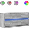 TV staliukas Televizoriaus spintelė su LED, pilka, 100x34x50cm, mediena