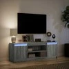 TV staliukas Televizoriaus spintelė su LED, pilka, 139,5x34x50cm, mediena