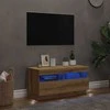 TV staliukas Televizoriaus spintelė su LED, artisano, 80x35x40cm, mediena