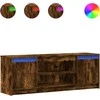 TV staliukas Televizoriaus spintelė su LED, dūminė, 139,5x34x50cm, mediena