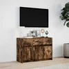 TV staliukas Televizoriaus spintelė su LED, dūminė, 91x34x61cm, mediena