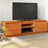 TV staliukas Televizoriaus spintelė, vaško ruda, 140x35x40cm, pušies masyvas