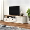 TV staliukas Televizoriaus spintelė VIGO, balta, 156x40x40cm, pušies masyvas