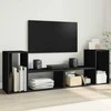 TV staliukas Televizoriaus spintelės, 2vnt., juodos, 75x30x50 cm, MDP