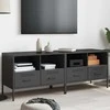 TV staliukas Televizoriaus spintelės, 2vnt., juodos, 68x39x50,5cm, plienas