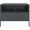 TV staliukas TV spintelės, 2vnt., antracito, 68x39x50,5cm, plienas
