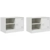 TV staliukas Televizoriaus spintelės, 2vnt., baltos, 67x39x44cm, plienas