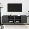 TV staliukas Televizoriaus spintelės, 2vnt., juodos, 68x39x50,5cm, plienas