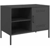 TV staliukas Televizoriaus spintelės, 2vnt., juodos, 68x39x50,5cm, plienas