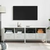TV staliukas Televizoriaus spintelės, 2vnt., baltos, 68x39x50,5cm, plienas