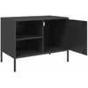 TV staliukas Televizoriaus spintelės, 2vnt., juodos, 68x39x50,5cm, plienas