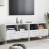 TV staliukas Televizoriaus spintelės, 2vnt., baltos, 68x39x50,5cm, plienas