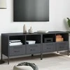 TV staliukas TV spintelės, 2vnt., antracito, 68x39x50,5cm, plienas
