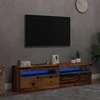 TV staliukas Televizoriaus spintelės su LED, 2vnt., medienos, mediena