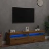 TV staliukas Televizoriaus spintelės su LED, 2vnt., artisano, mediena