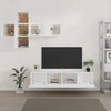 TV staliukas Televizoriaus spintelių komplektas, 7 dalių, baltas, mediena