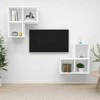TV staliukas Televizoriaus spintelių komplektas, 4 dalių, baltas, MDP