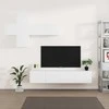 TV staliukas Televizoriaus spintelių komplektas, 7 dalių, baltas, mediena