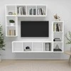 TV staliukas Televizoriaus spintelių komplektas, 4 dalių, baltas, mediena