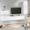TV staliukas Televizoriaus spintelių komplektas, 4 dalių, baltas, mediena