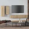 TV staliukas Televizoriaus spintelių komplektas, 4 dalių, ąžuolo, mediena