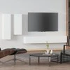 TV staliukas Televizoriaus spintelių komplektas, 4 dalių, baltas, mediena