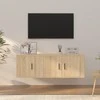 TV staliukas Televizoriaus spintelių komplektas, 2 dalių, ąžuolo, mediena