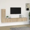TV staliukas Televizoriaus spintelių komplektas, 3 dalių, ąžuolo, mediena