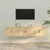 TV staliukas Televizoriaus spintelių komplektas, 3 dalių, ąžuolo, mediena
