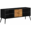 TV staliukas TV spintelė, 112x31x45cm, perdirbtos tikmedžio medienos masyvas