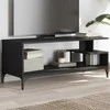 TV staliukas TV spintelė, juoda, 102x40x41cm, apdirbta mediena ir plienas