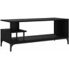 TV staliukas TV spintelė, juoda, 102x40x41cm, apdirbta mediena ir plienas